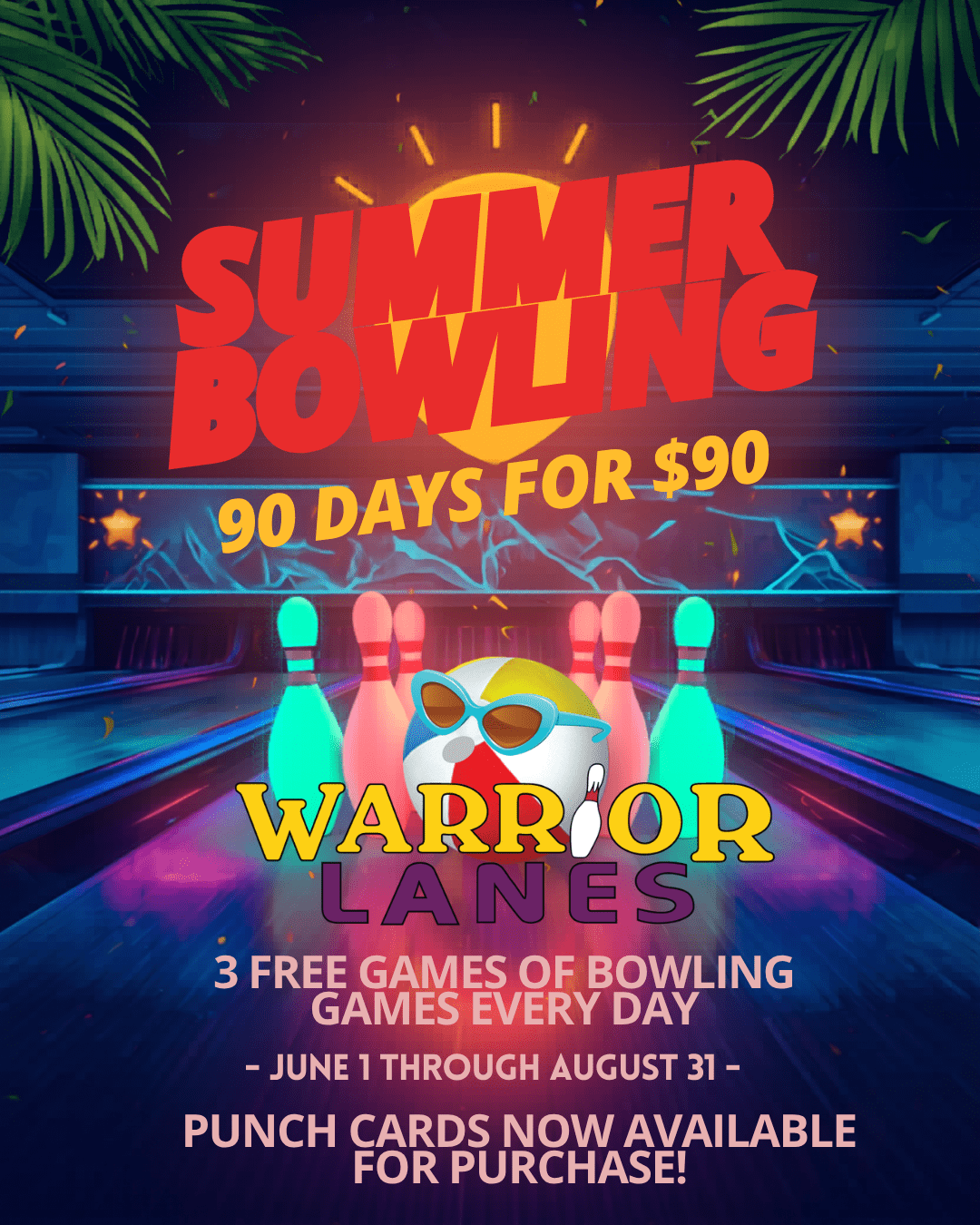 Summer Bowling Offer Image IG 3 free games every day with the summer bowling pass