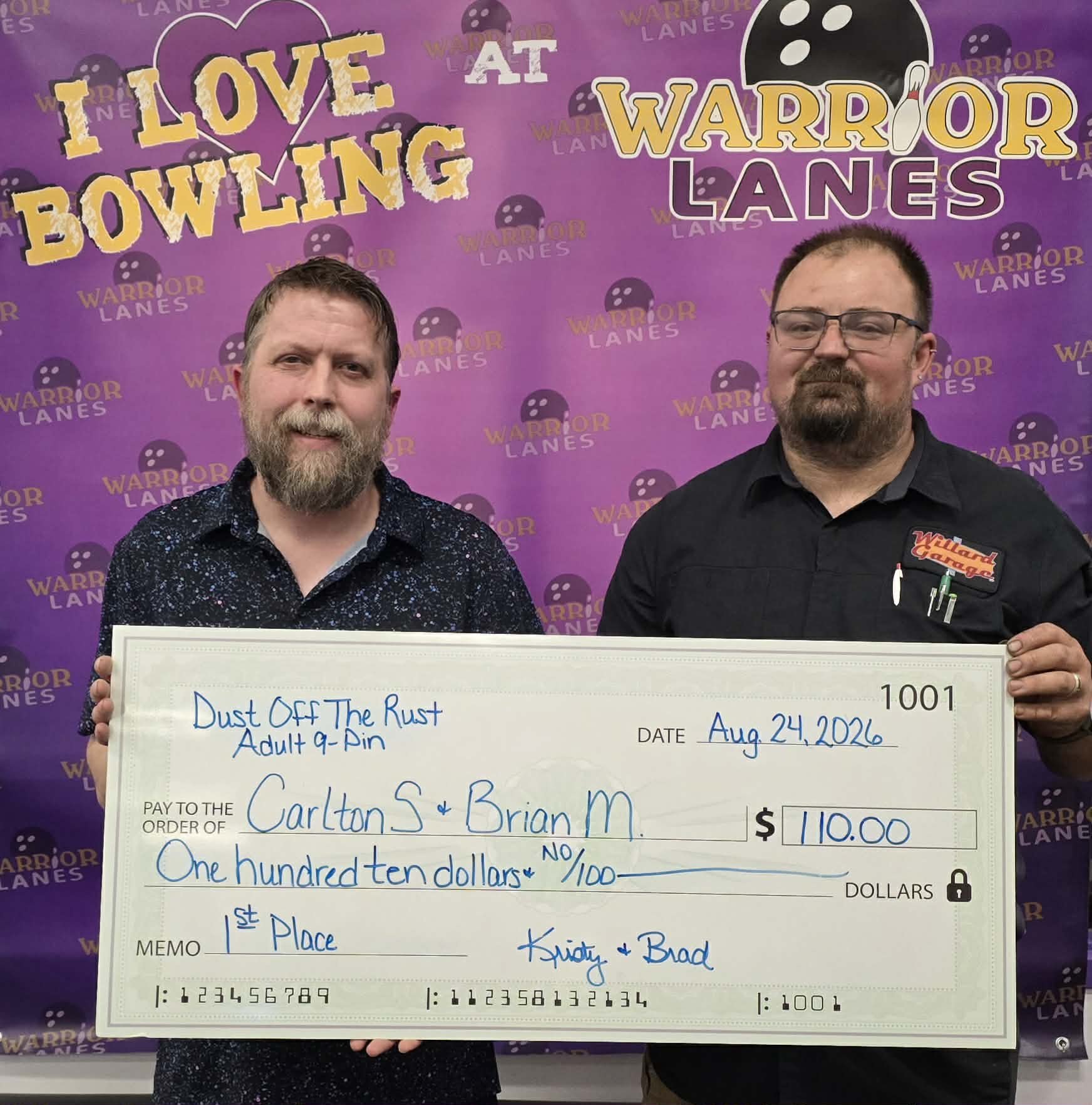 1st place Brian and Carlton 1st place Brian and Carlton